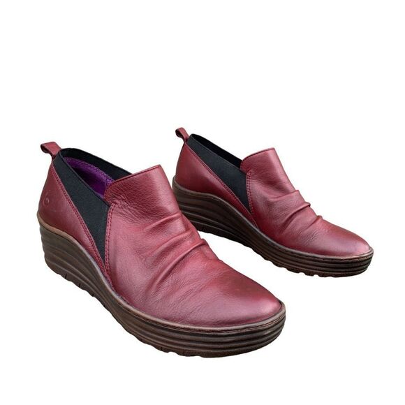 Bionica Wine Leather Dimensional Wedge Comfort Shoe Women’s size 10 - Picture 10 of 14